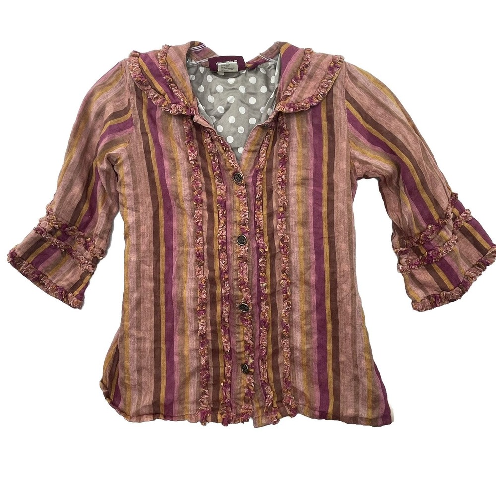 Meli Meli Boutique Girls Youth Size 10 Silk Lined Button Up‎ Boho Top